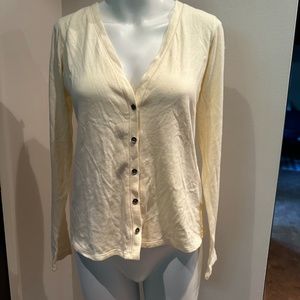 NWT J Jill Women's Size S Petite 100% Cotton Light V Neck Cardigan